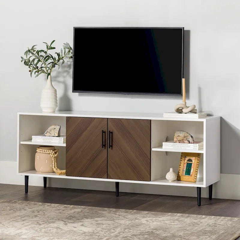 Meuble TV moderne effet livre ouvert de 58 pouces