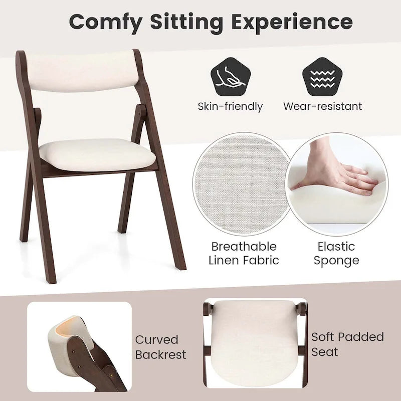 Chaises pliantes avec dossier et assise rembourrés confortables