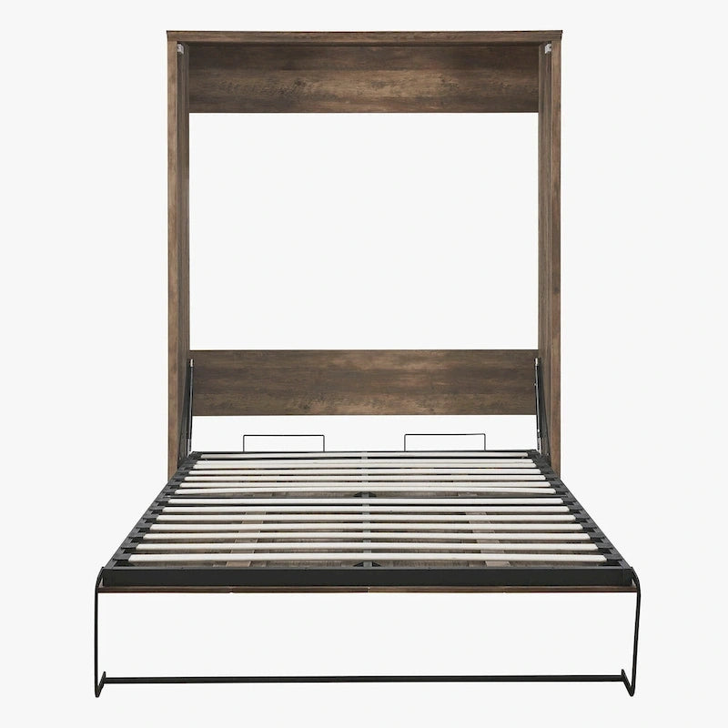 Lit escamotable moderne gain de place avec mécanisme à double piston - Lit plateforme pliable, design d'armoire convertible et dissimulée, lit en cube
