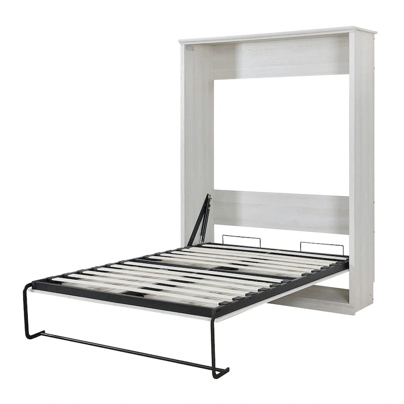 Lit escamotable moderne gain de place avec mécanisme à double piston - Lit plateforme pliable, design d'armoire convertible et dissimulée, lit en cube