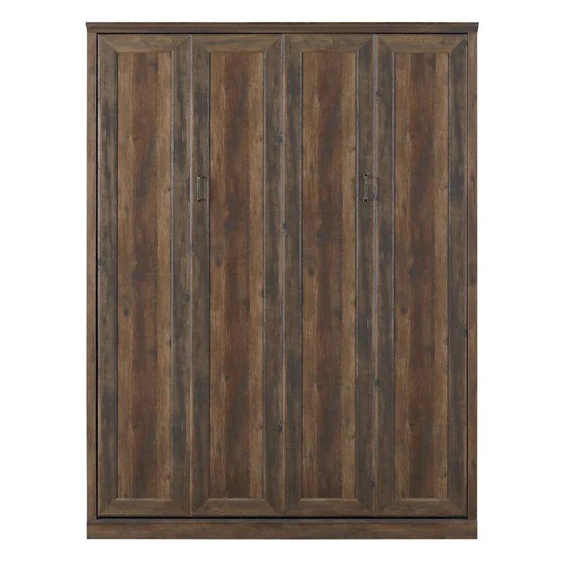 Lit escamotable moderne gain de place avec mécanisme à double piston - Lit plateforme pliable, design d'armoire convertible et dissimulée, lit en cube