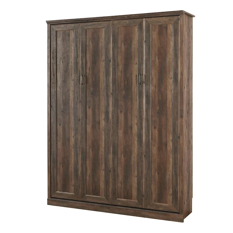 Lit escamotable moderne gain de place avec mécanisme à double piston - Lit plateforme pliable, design d'armoire convertible et dissimulée, lit en cube