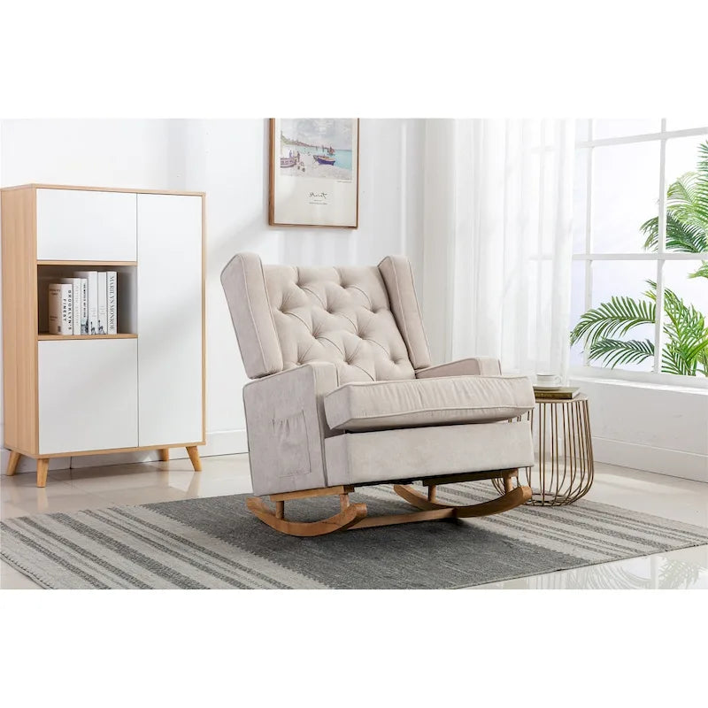 Fauteuil à bascule confortable pour salon, fauteuil décoratif