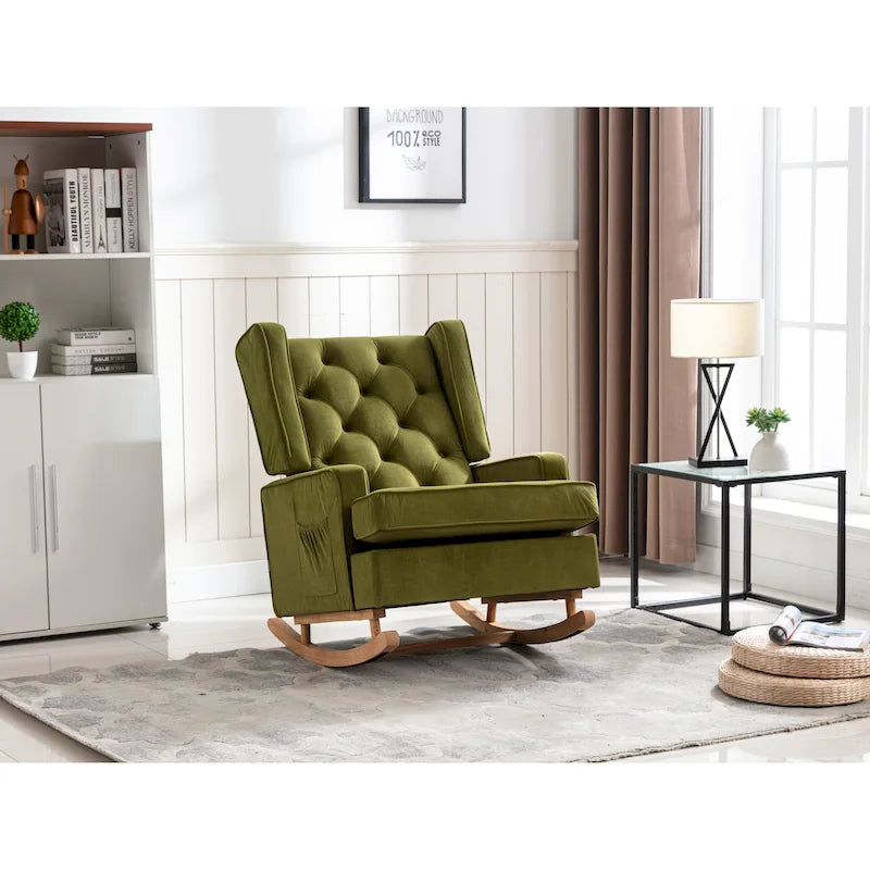 Fauteuil à bascule confortable pour salon, fauteuil décoratif