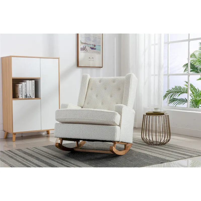 Fauteuil à bascule confortable pour salon, fauteuil décoratif