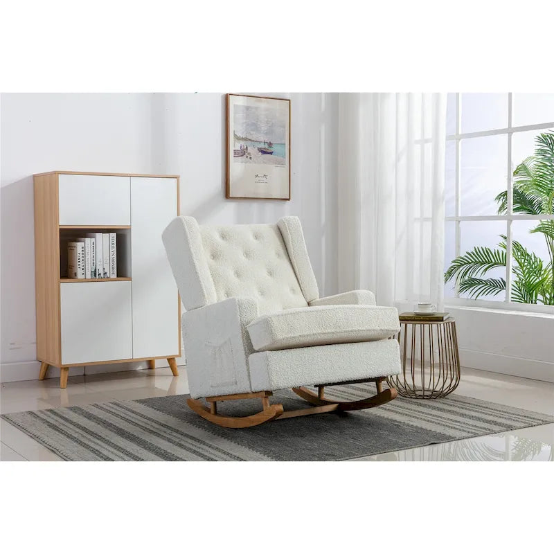 Fauteuil à bascule confortable pour salon, fauteuil décoratif