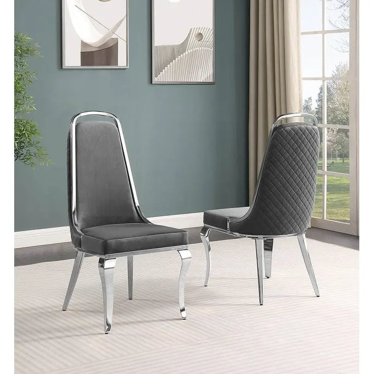 Best Quality Furniture Velvet Side Chairs (Set of 2)
