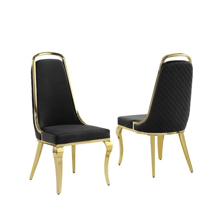 Chaises d'appoint en velours de qualité supérieure (lot de 2)