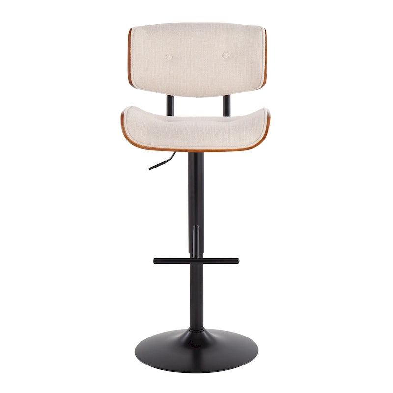 Tabouret de bar réglable avec repose-pieds droit en T