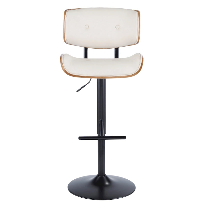 Tabouret de bar réglable avec repose-pieds droit en T