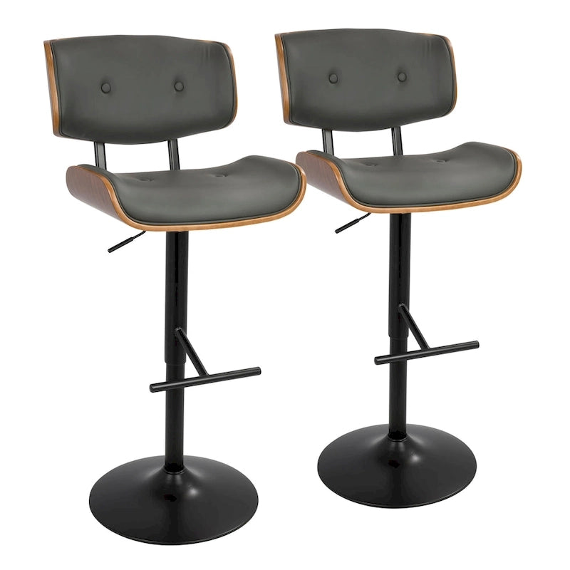 Tabouret de bar réglable avec repose-pieds droit en T