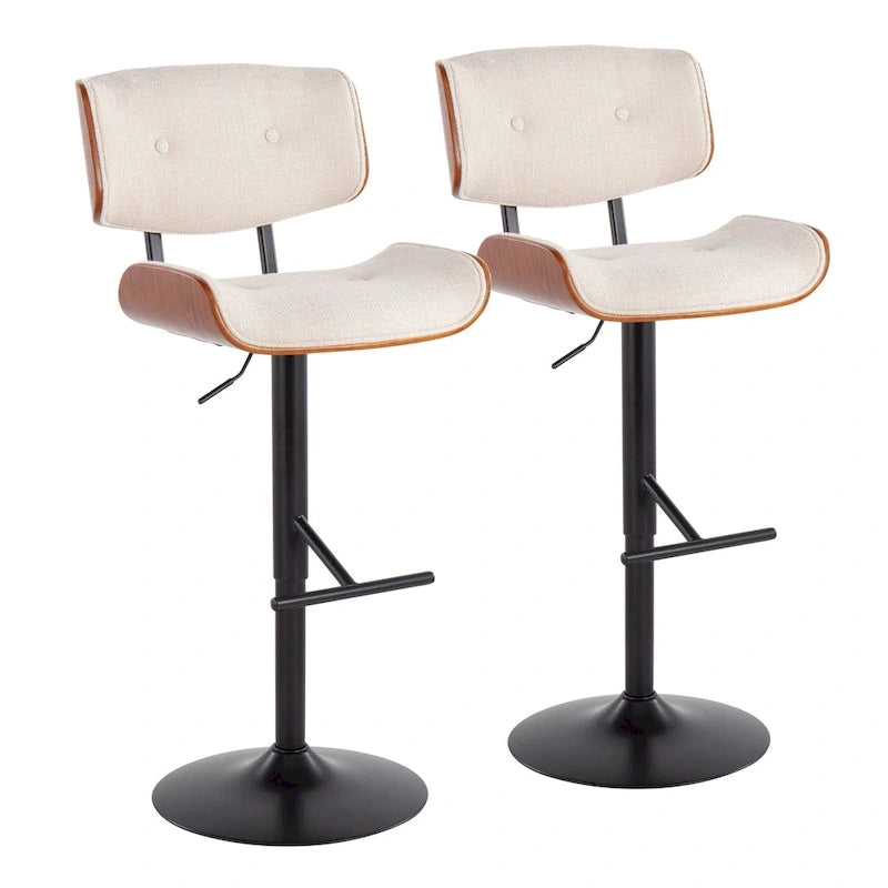 Tabouret de bar réglable avec repose-pieds droit en T