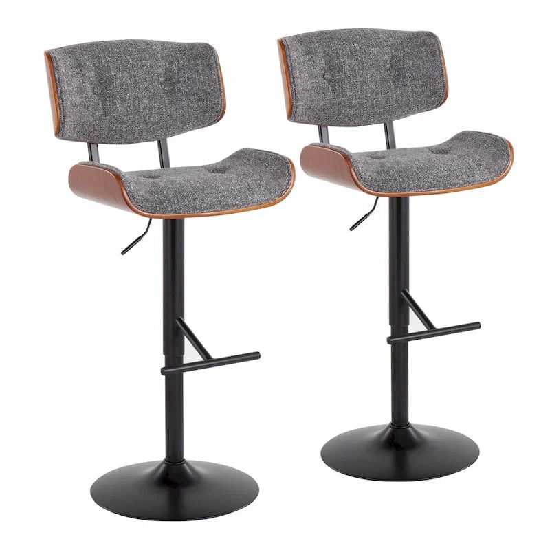 Tabouret de bar réglable avec repose-pieds droit en T