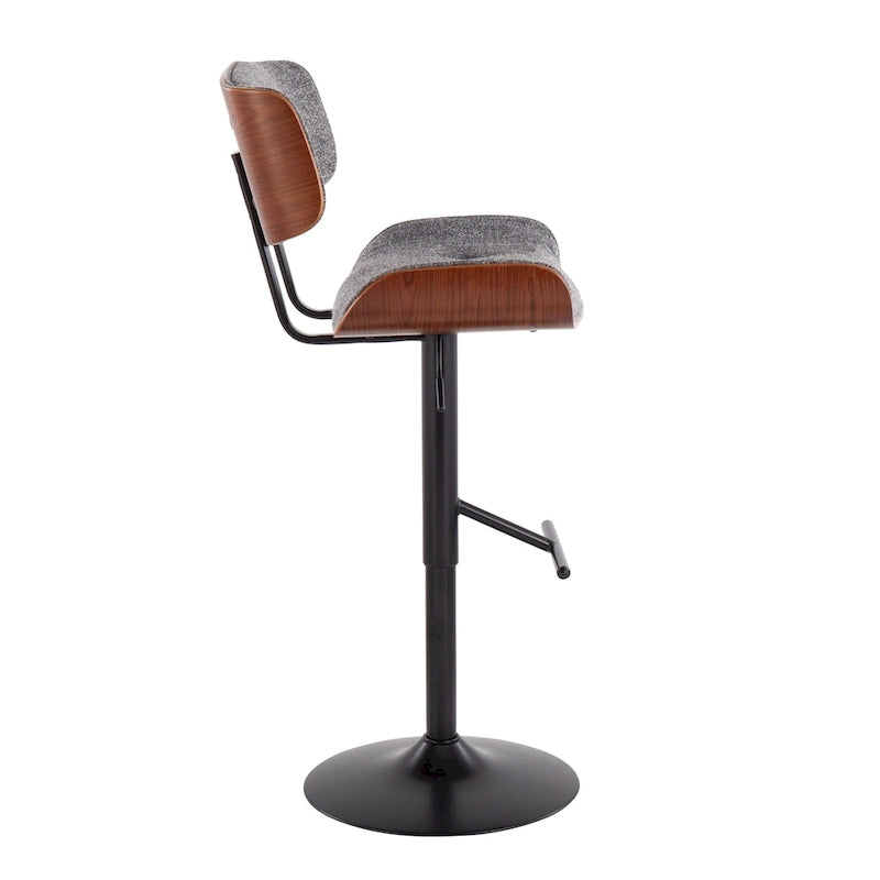 Tabouret de bar réglable avec repose-pieds droit en T