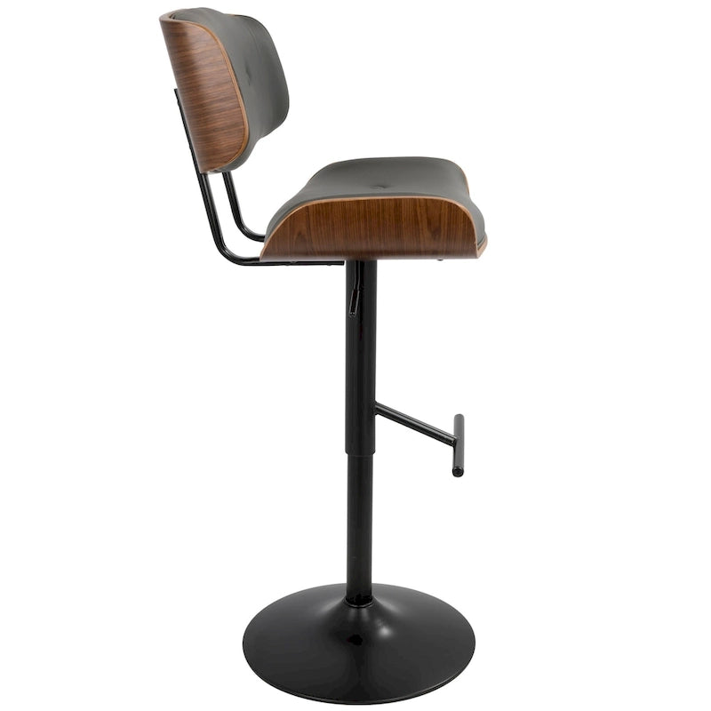 Tabouret de bar réglable avec repose-pieds droit en T