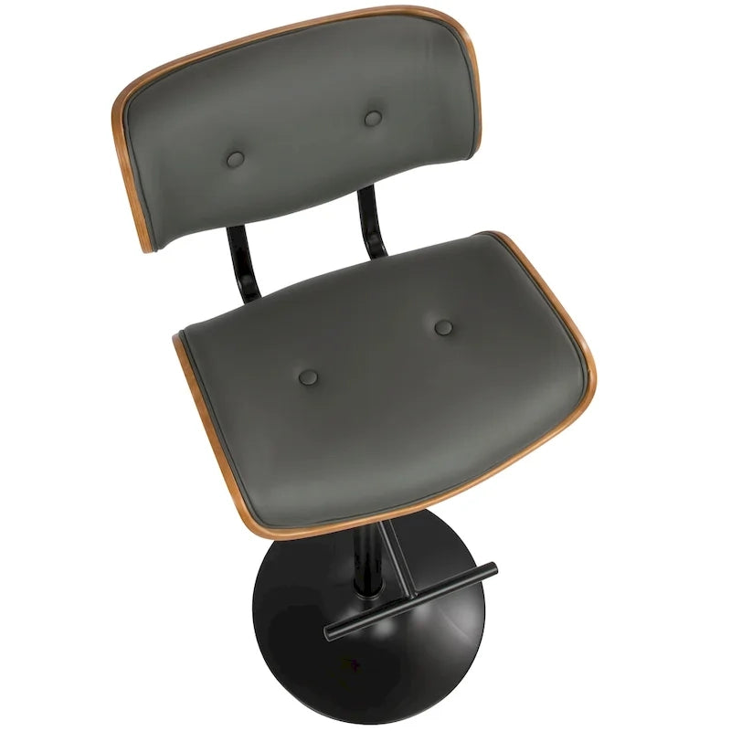 Tabouret de bar réglable avec repose-pieds droit en T