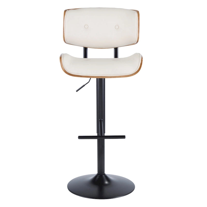 Tabouret de bar réglable avec repose-pieds droit en T