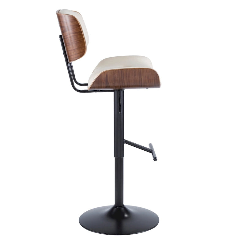 Tabouret de bar réglable avec repose-pieds droit en T