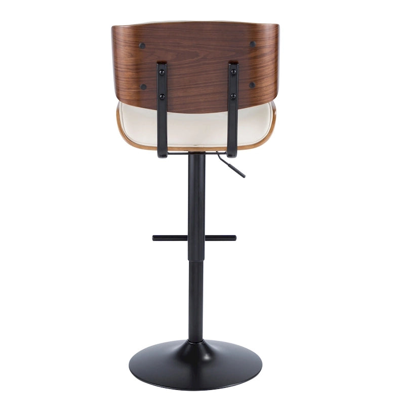 Tabouret de bar réglable avec repose-pieds droit en T