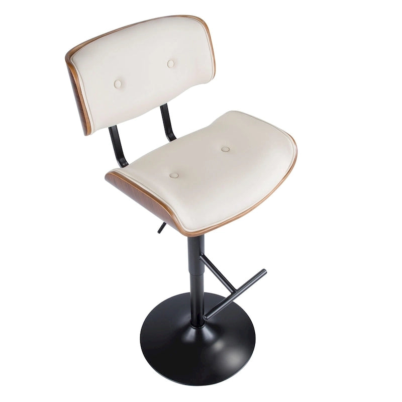 Tabouret de bar réglable avec repose-pieds droit en T