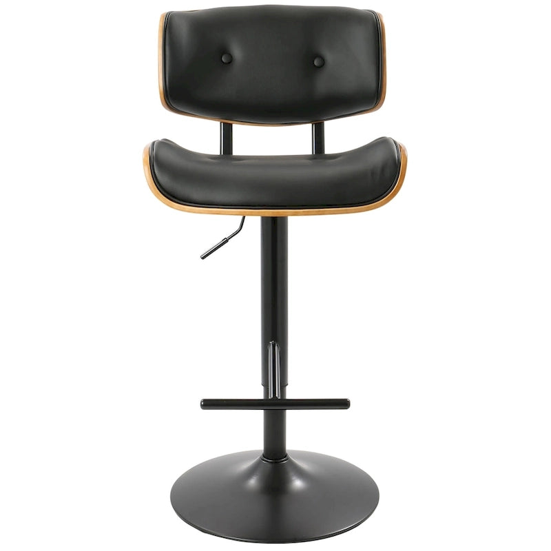 Tabouret de bar réglable avec repose-pieds droit en T