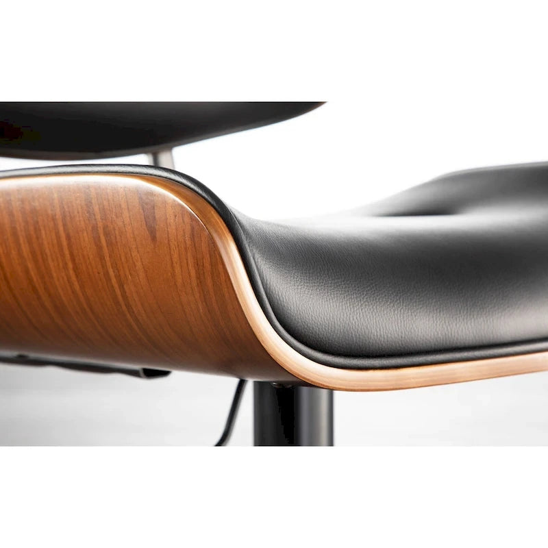 Tabouret de bar réglable avec repose-pieds droit en T