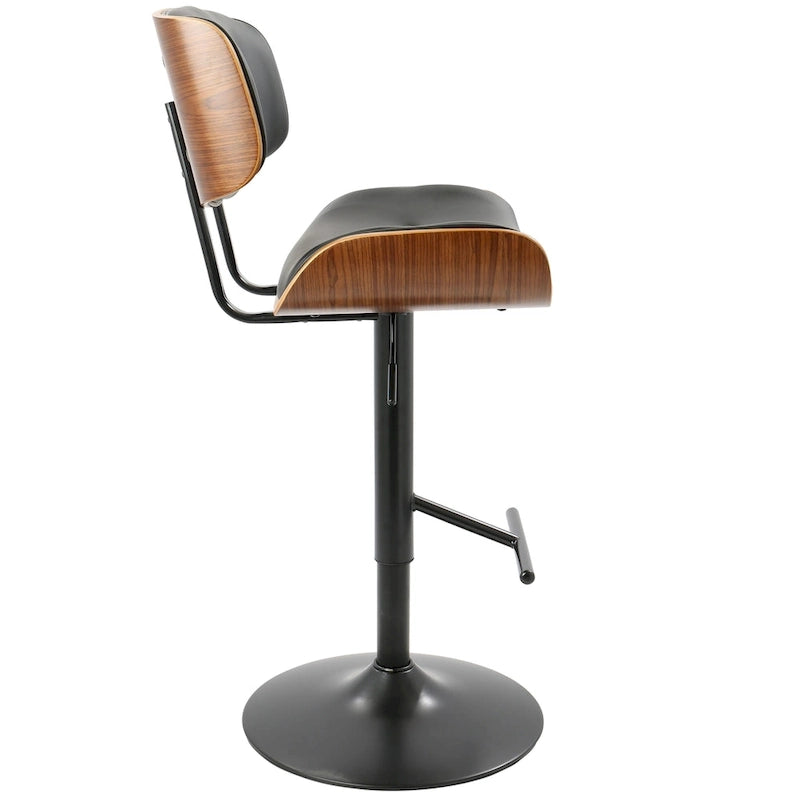 Tabouret de bar réglable avec repose-pieds droit en T