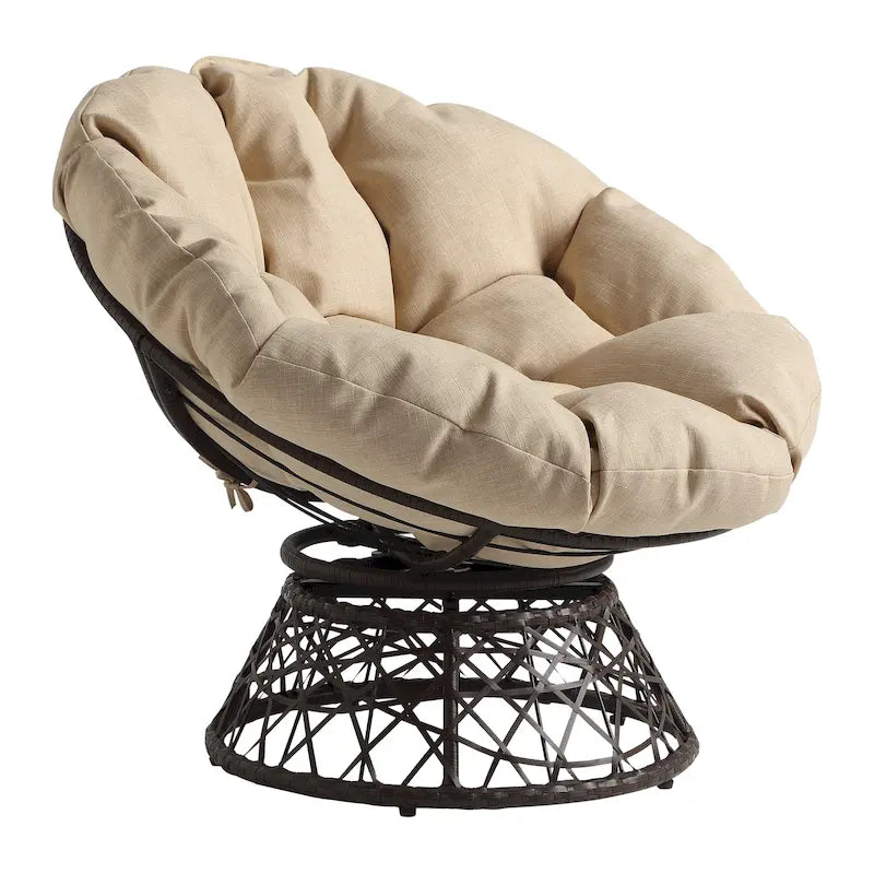 Chaise décorative en rotin tressé marron
