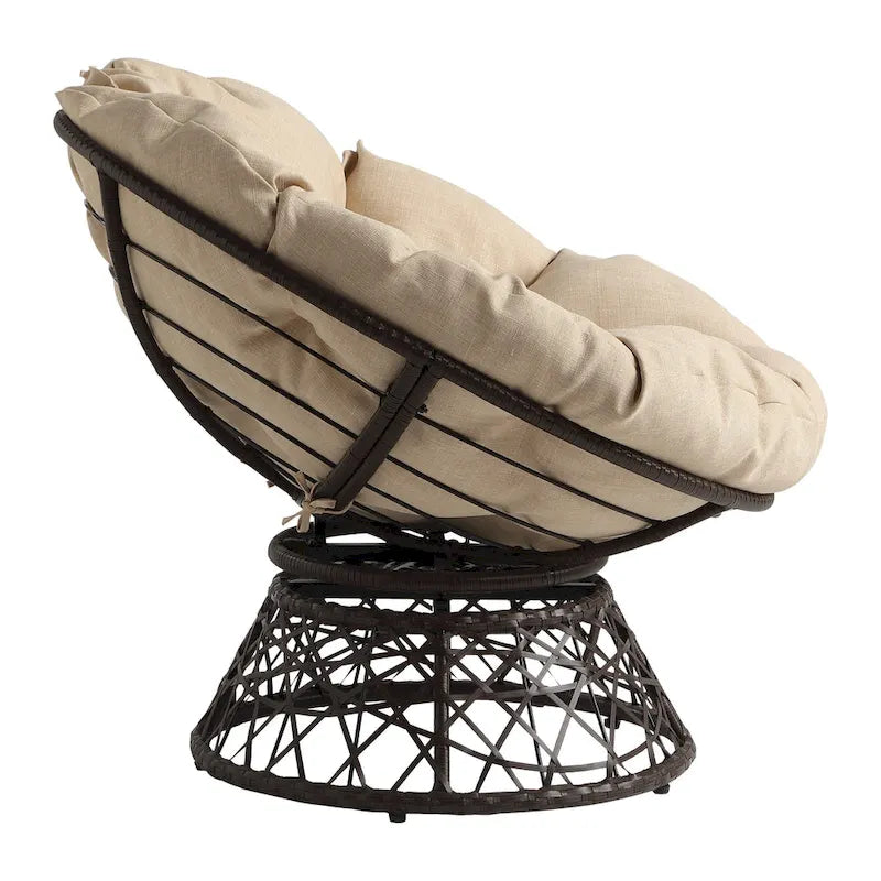 Chaise décorative en rotin tressé marron