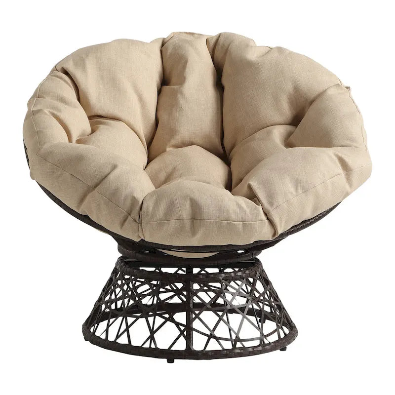 Chaise décorative en rotin tressé marron