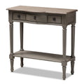 Console en bois 1 tiroir, finition gris campagne française