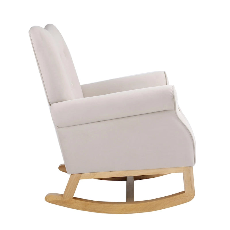 Chaise à bascule à dossier haut capitonné GEITIN