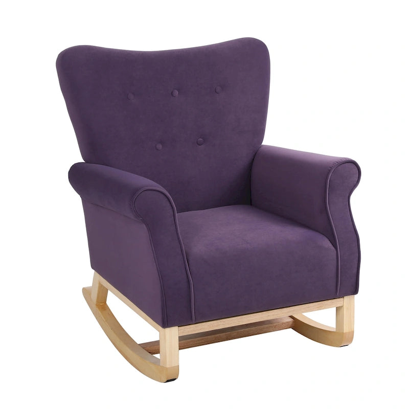 Chaise à bascule à dossier haut capitonné GEITIN