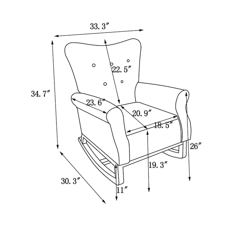 Chaise à bascule à dossier haut capitonné GEITIN
