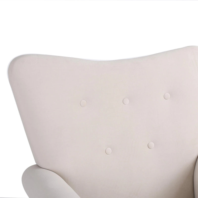 Chaise à bascule à dossier haut capitonné GEITIN