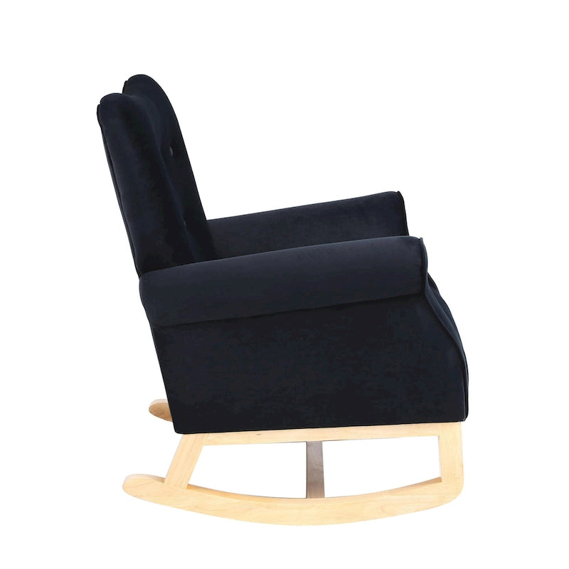 Chaise à bascule à dossier haut capitonné GEITIN