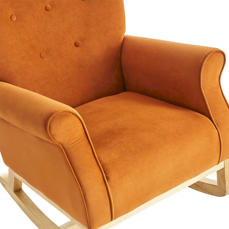 Chaise à bascule à dossier haut capitonné GEITIN