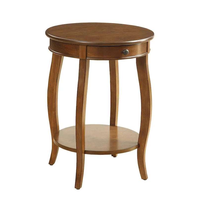 Tables d'appoint en noyer et noir - 18 po dia. x 24 po h.