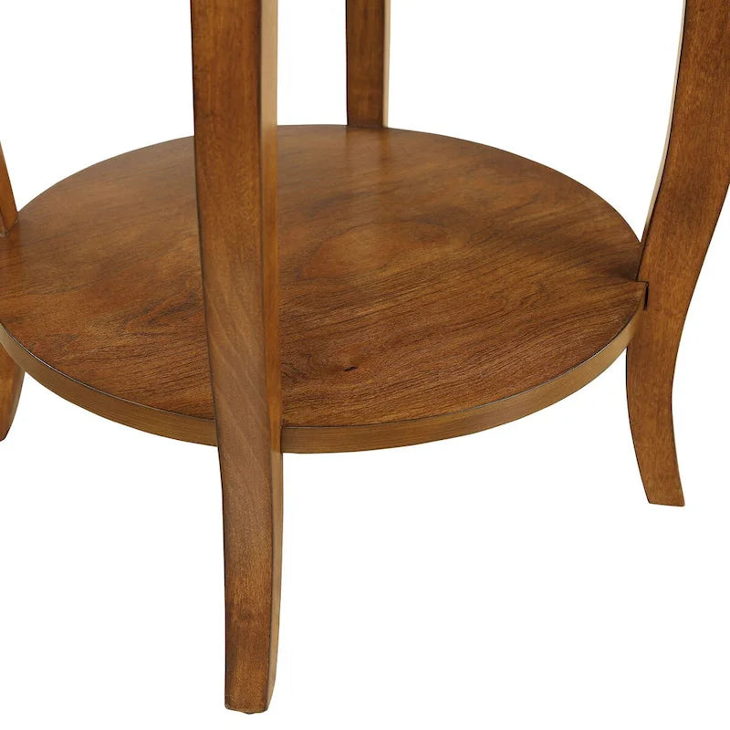 Tables d'appoint en noyer et noir - 18 po dia. x 24 po h.