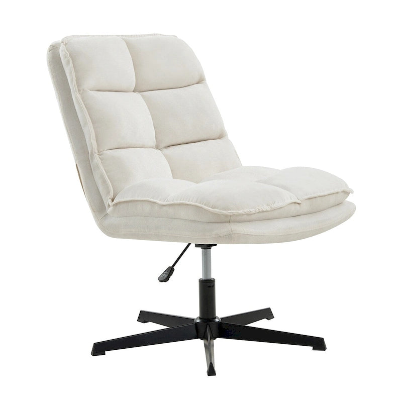 Chaise de bureau moderne sans accoudoirs, capitonnée, pivotante à 360° et rembourrée