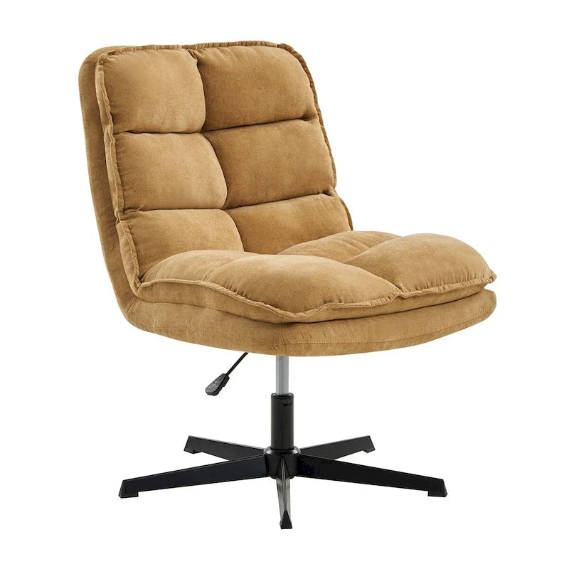 Chaise de bureau moderne sans accoudoirs, capitonnée, pivotante à 360° et rembourrée