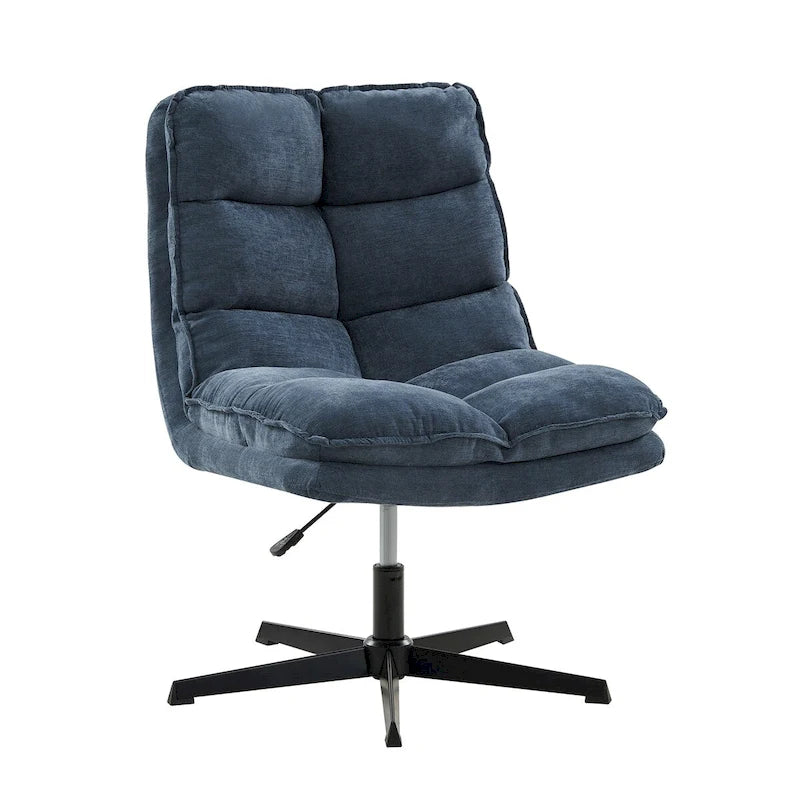 Chaise de bureau moderne sans accoudoirs, capitonnée, pivotante à 360° et rembourrée
