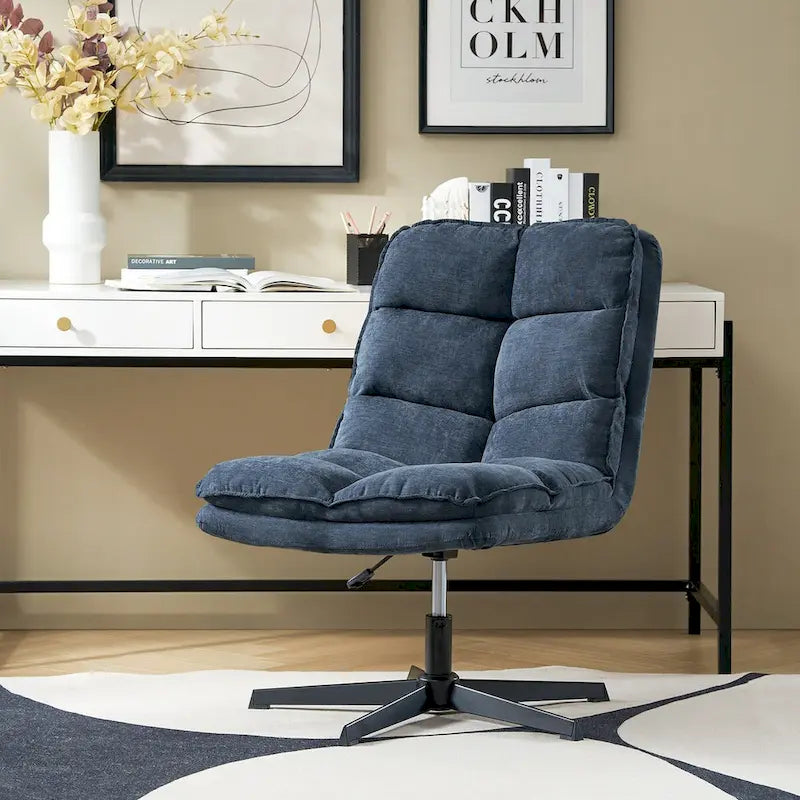 Chaise de bureau moderne sans accoudoirs, capitonnée, pivotante à 360° et rembourrée