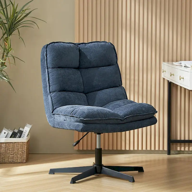 Chaise de bureau moderne sans accoudoirs, capitonnée, pivotante à 360° et rembourrée