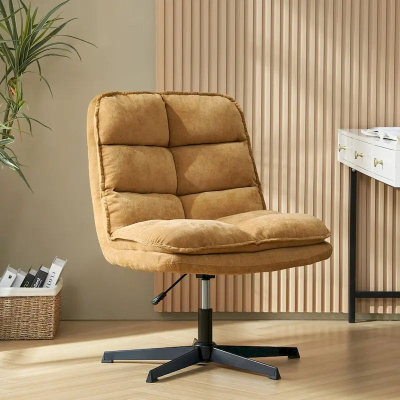 Chaise de bureau moderne sans accoudoirs, capitonnée, pivotante à 360° et rembourrée