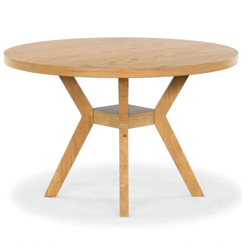 Table de salle à manger ronde en bois - Naturel - 48 L x 48 P x 30 H