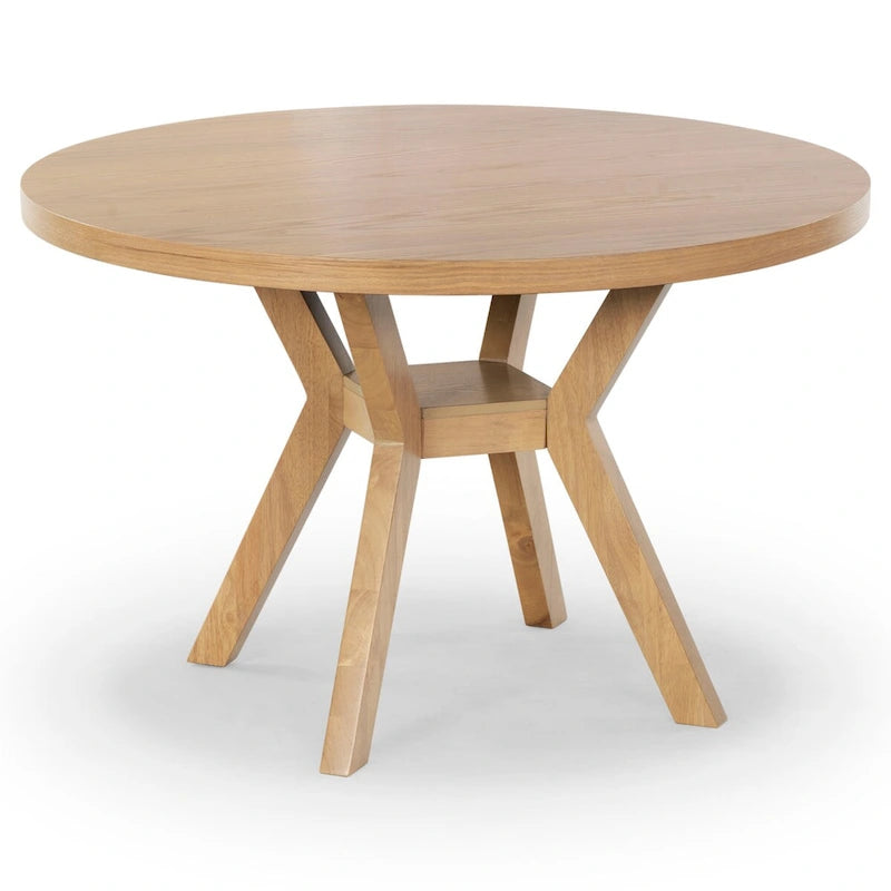 Table de salle à manger ronde en bois - Naturel - 48 L x 48 P x 30 H