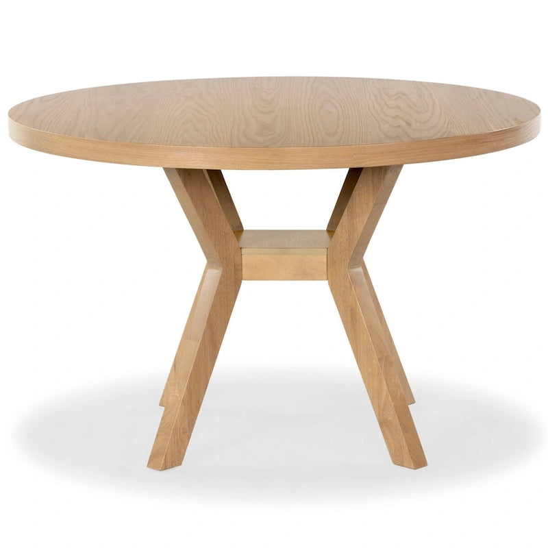 Table de salle à manger ronde en bois - Naturel - 48 L x 48 P x 30 H