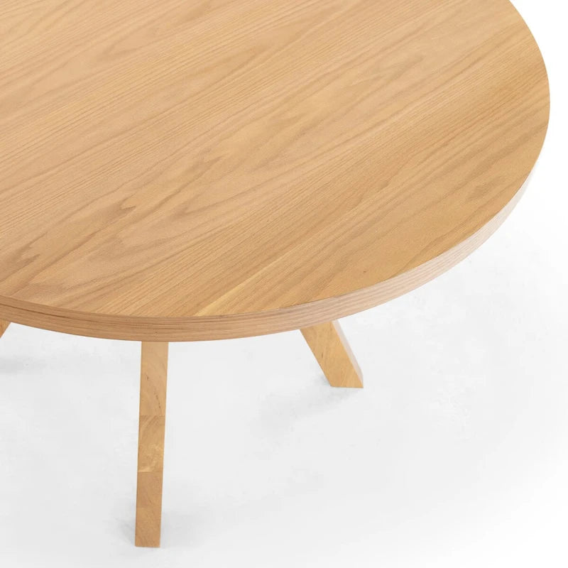 Table de salle à manger ronde en bois - Naturel - 48 L x 48 P x 30 H