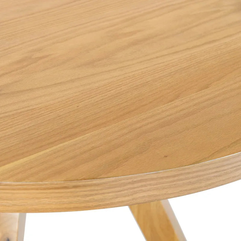 Table de salle à manger ronde en bois - Naturel - 48 L x 48 P x 30 H